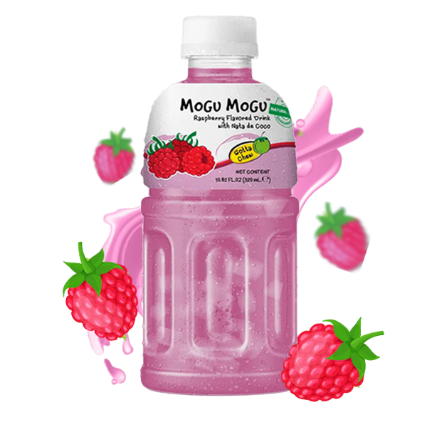 Mogu Mogu Raspberry Flavoured Drink with Nata de Coco 320g