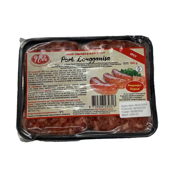 Nida Spicy Pork Longganisa 500g