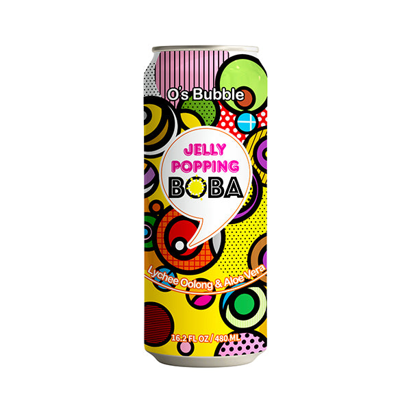 O's Bubble Jelly Popping Boba Lychee Oolong & Aloe Vera 240ml