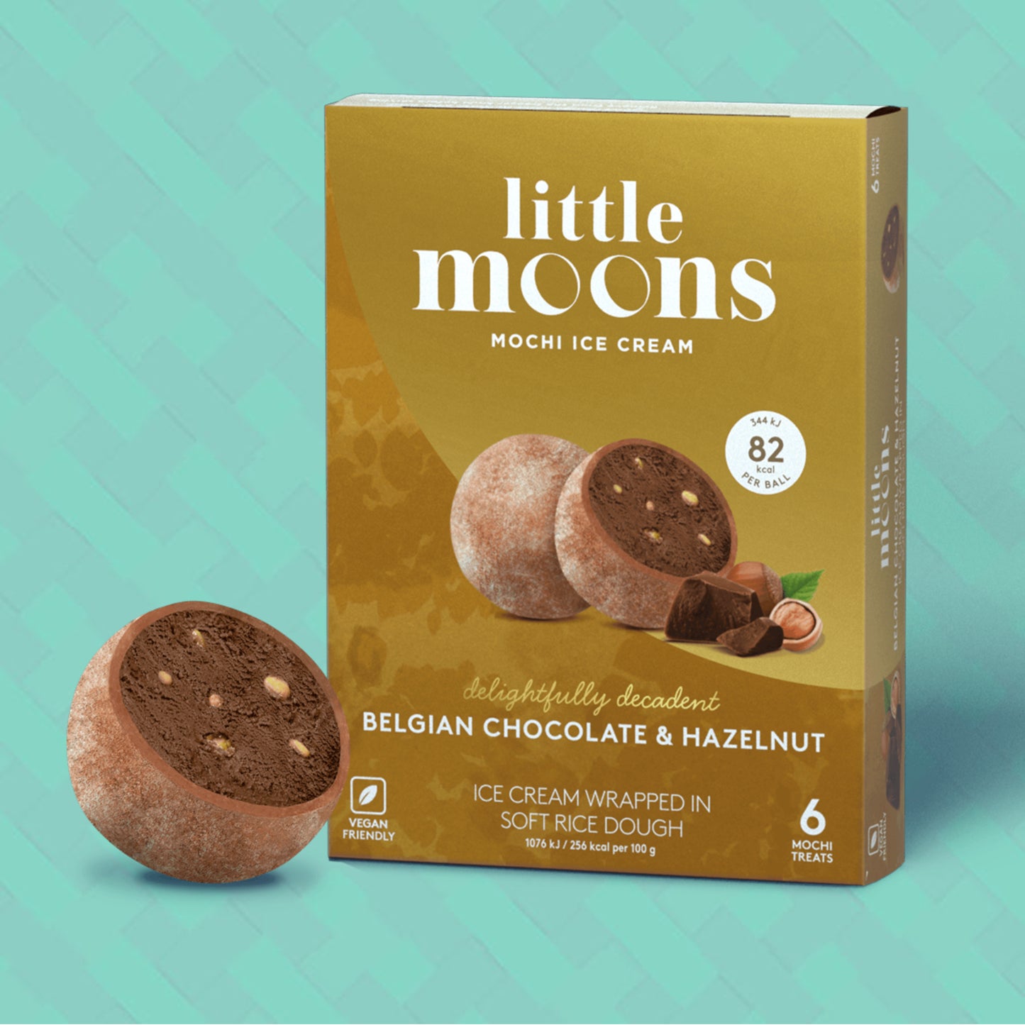 Little Moons Mochi Ice Cream Chocolate and Hazelnut (6 pieces) 192g