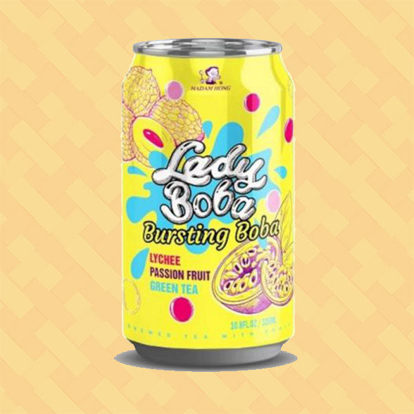 Madam Hong Lady Boba Bursting Boba Lychee Passion Fruit Green Tea 320ml