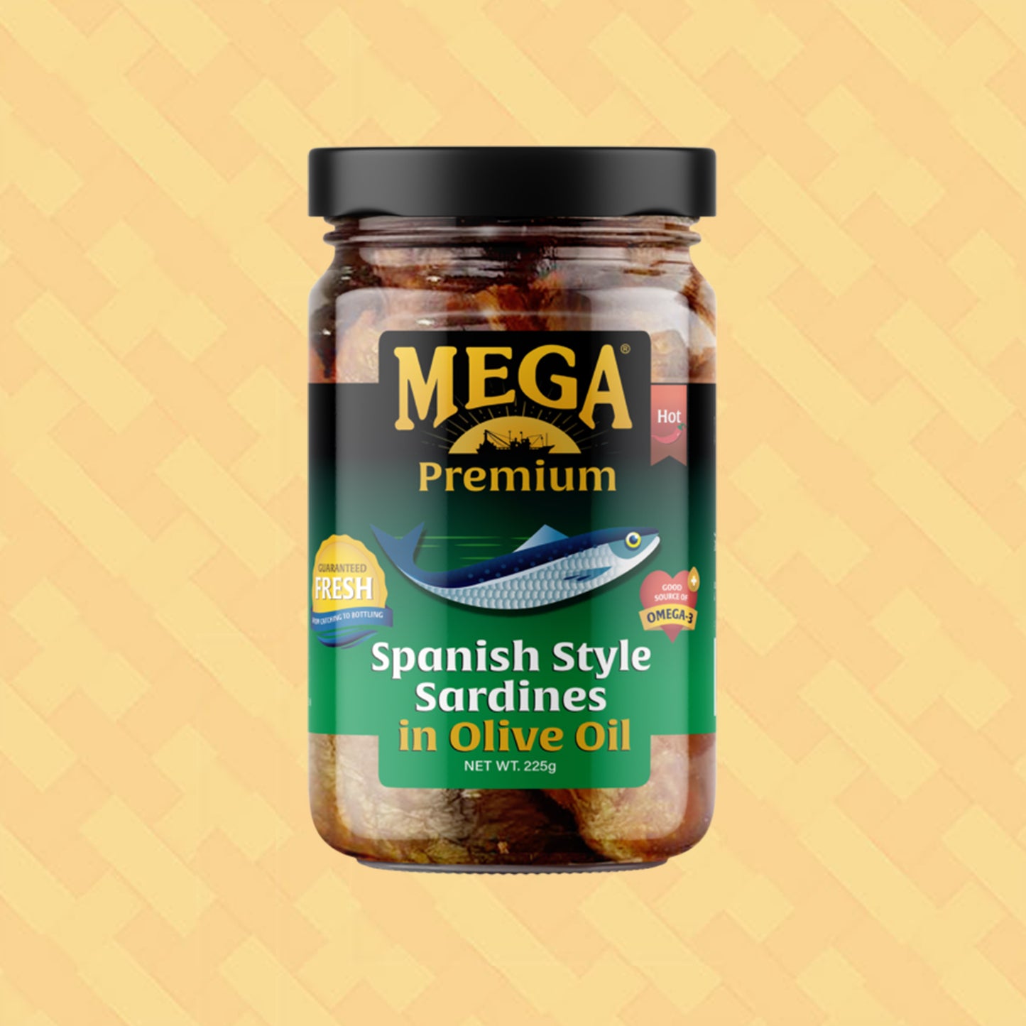 Mega Premium Spanish Style Sardines in Olive Oil 225g