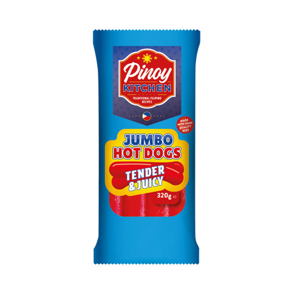 Jumbo hot dog med bröd och tillbehör