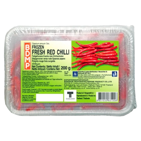 BDMP Frozen Fresh Red Chillis 200g