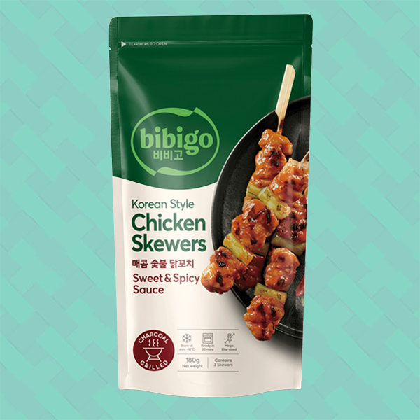 CJ Foods Bibigo Korean Style Chicken Skewers with Sweet and Spicy Sauce 180g