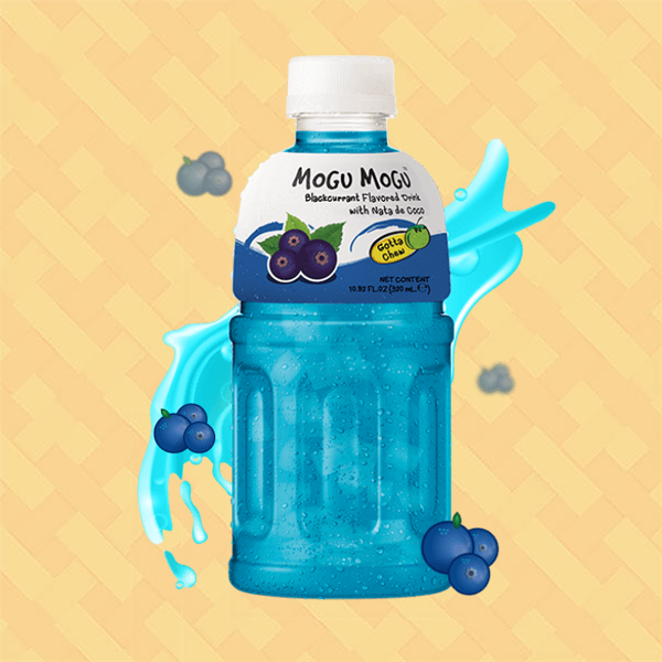 Mogu Mogu Blackcurrant Flavoured Drink with Nata de Coco 320ml