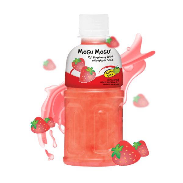 Mogu Mogu Strawberry Flavoured Drink with Nata de Coco 320ml