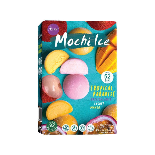 Buono Mochi Ice Tropical Paradise Passion Fruit, Lychee, Mango 156g