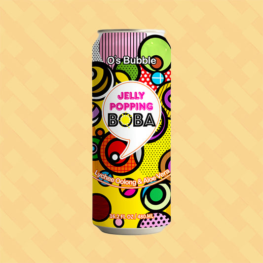 O's Bubble Jelly Popping Boba Lychee Oolong & Aloe Vera 240ml