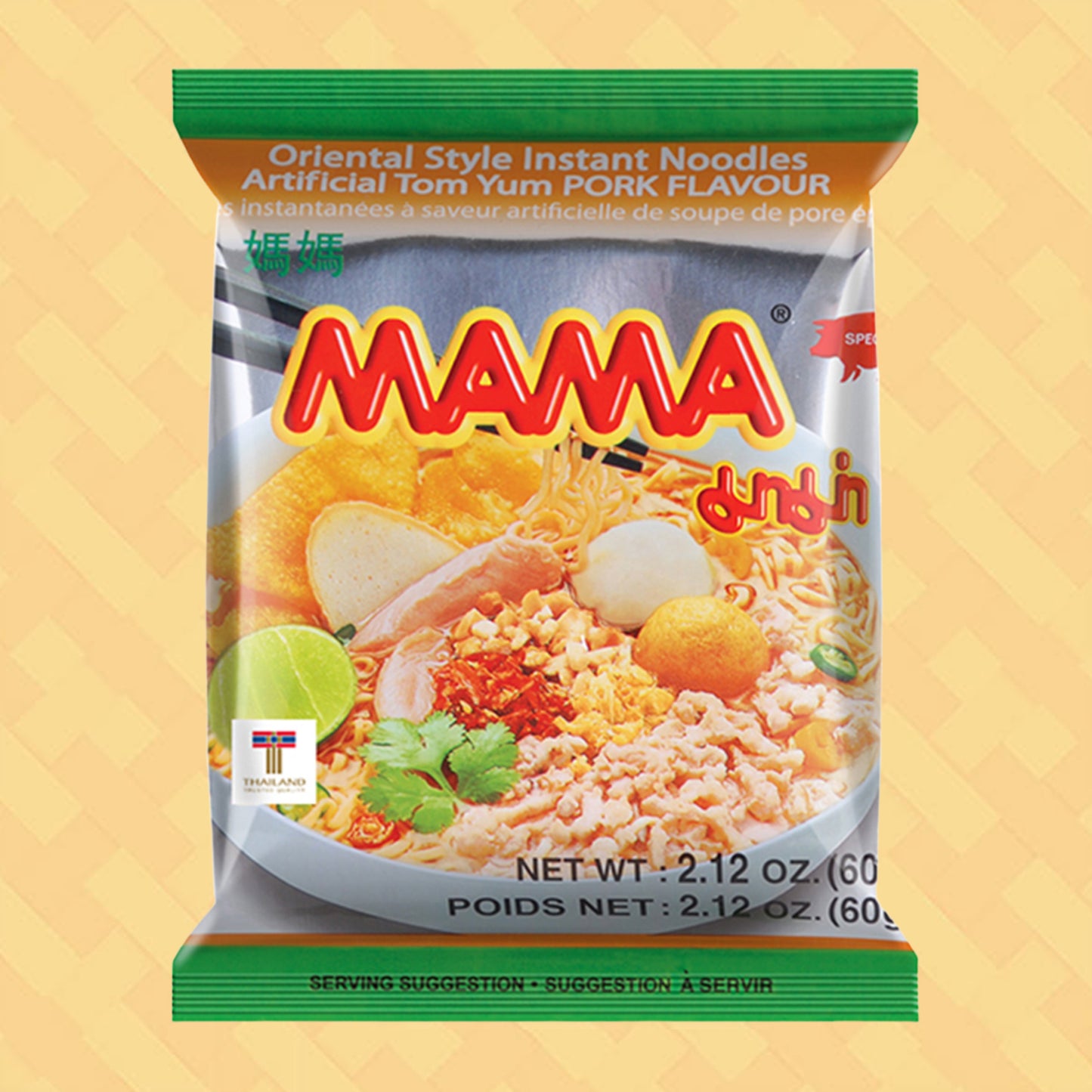 Mama Pork Tom Yum Instant Noodles 60g